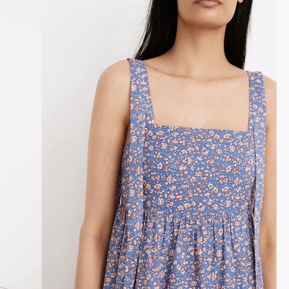Madewell Tie-Strap‎ Tiered Midi Dress in Summer Vines Size XXS - Picture 3 of 11